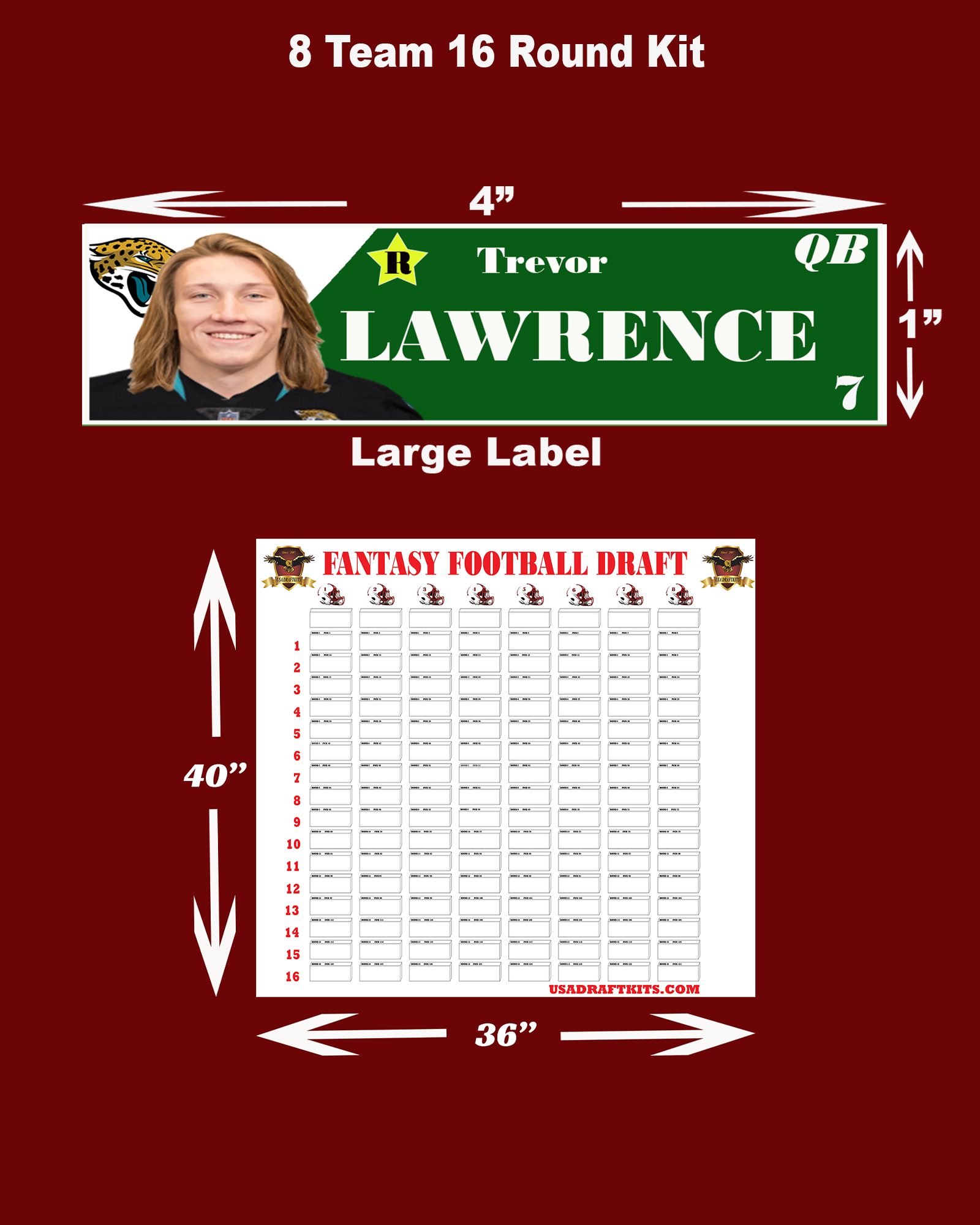 Downloadable Draft Boards - Various sizes for 4 x 1 inch labels - Digi –  USA Draftkits