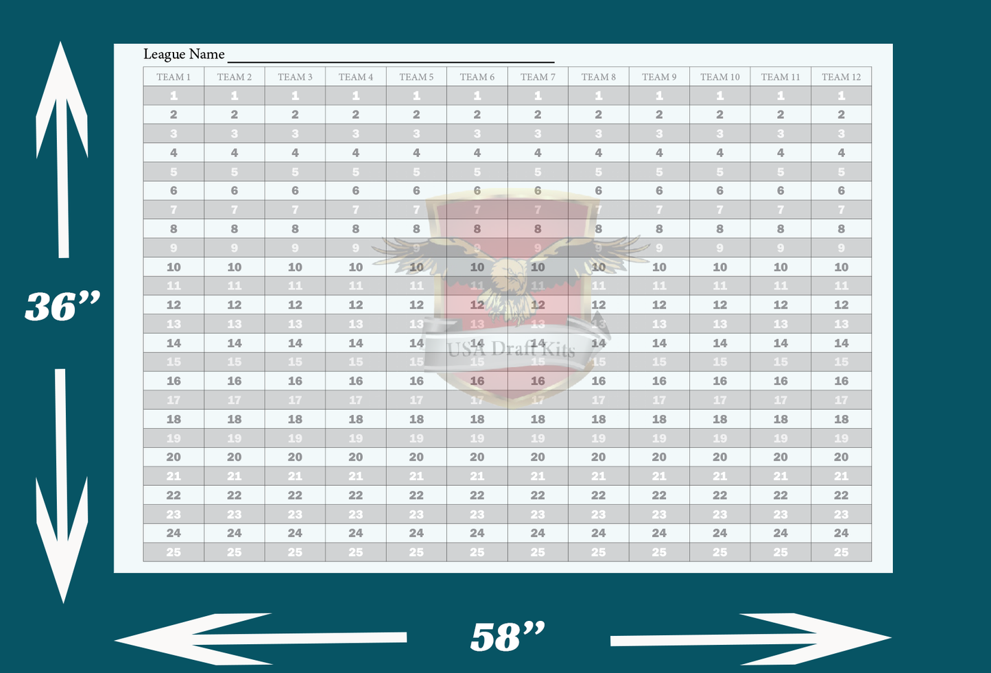 Downloadable Draft Boards - Various sizes for 4 x 1 inch labels - Digital Download only