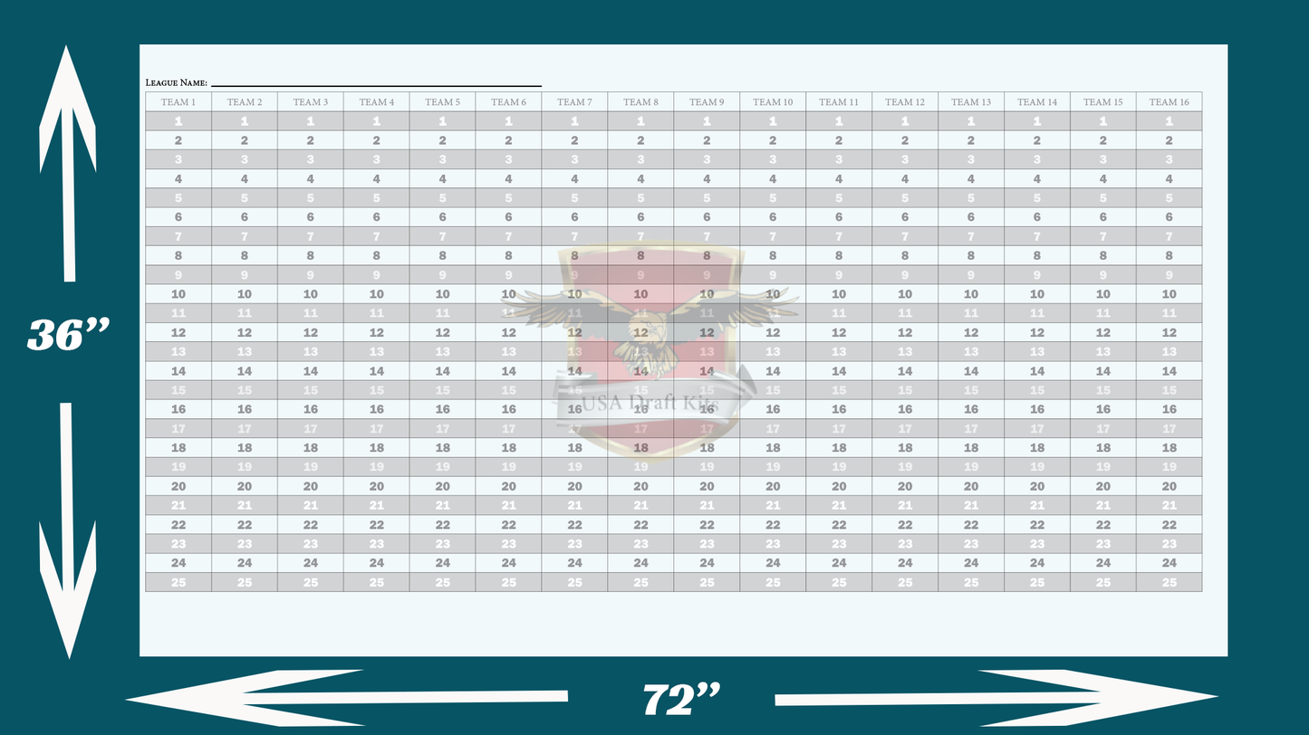 Downloadable Draft Boards - Various sizes for 4 x 1 inch labels - Digital Download only